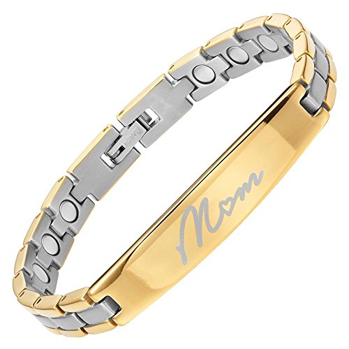 Product Cover Willis Judd MOM Titanium Magnetic Therapy Bracelet Engraved Size Adjusting Tool and Gift Box Included