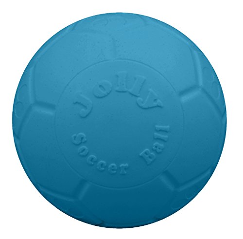 Product Cover Jolly Pets Large Soccer Ball Floating-Bouncing Dog Toy, 8 inch Diameter, Ocean Blue