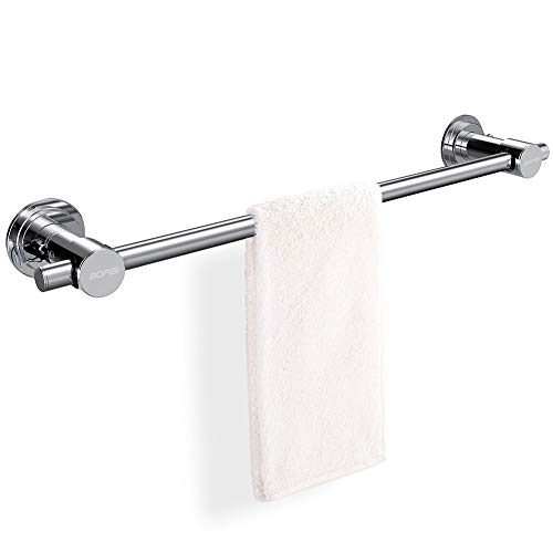 Product Cover BOPai 24 inch Vacuum Suction Cup Towel Bar,Removeable Shower Mat Rod Shower Door Adhesive Towel Bar Suction Towel Rack,Premium Chrome