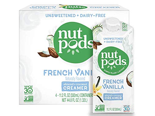 Product Cover nutpods French Vanilla, Unsweetened Dairy-Free Liquid Coffee Creamer Made From Almonds and Coconuts (4-pack)