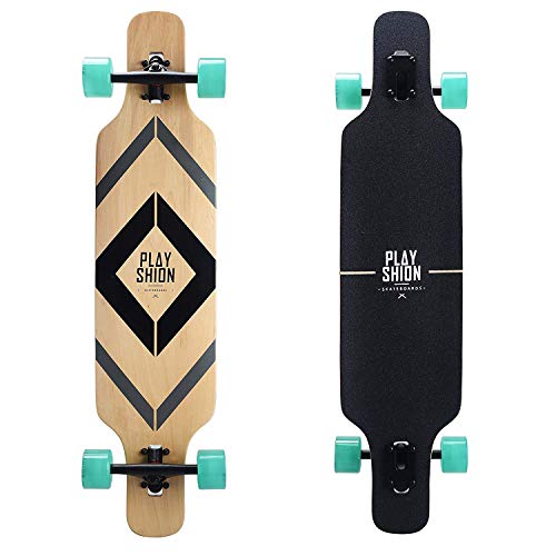 Product Cover Playshion 39 Inch Drop Through Freestyle Longboard Skateboard Cruiser Black