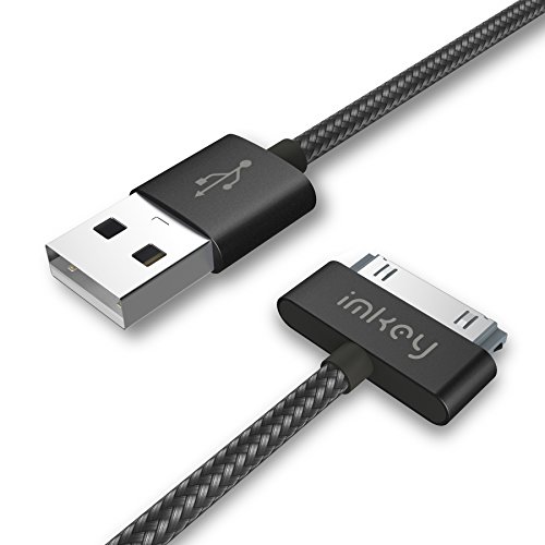 Product Cover IMKEY Apple Certified 6.5 Feet 30-Pin to USB Sync and Charging Cable for iPhone 4/ 4S, iPhone 3G/ 3GS, Ipad 1/2/ 3, iPod - (Black)