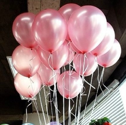 Product Cover Lokman 12 Inch Ultra Thickness Pink Latex Metallic Balloons 100 Piece Per Unit (Pink)
