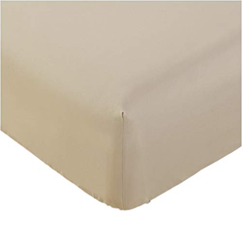 Product Cover Mellanni Fitted Sheet Queen Beige - Brushed Microfiber 1800 Bedding - Wrinkle, Fade, Stain Resistant - Hypoallergenic - 1 Fitted Sheet Only (Queen, Beige)