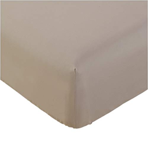 Product Cover Mellanni Fitted Sheet Twin Tan - Brushed Microfiber 1800 Bedding - Wrinkle, Fade, Stain Resistant - Hypoallergenic - 1 Fitted Sheet Only (Twin, Tan)