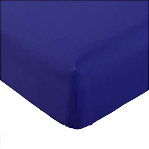 Product Cover Mellanni Fitted Sheet Queen Imperial-Blue - Brushed Microfiber 1800 Bedding - Wrinkle, Fade, Stain Resistant - Hypoallergenic - 1 Fitted Sheet Only (Queen, Imperial Blue)
