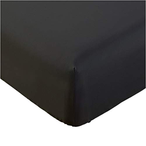 Product Cover Mellanni Fitted Sheet TwinXL Black - Brushed Microfiber 1800 Bedding - College Dorm Room - Wrinkle, Fade, Stain Resistant - Hypoallergenic - 1 Fitted Sheet Only (Twin XL, Black)