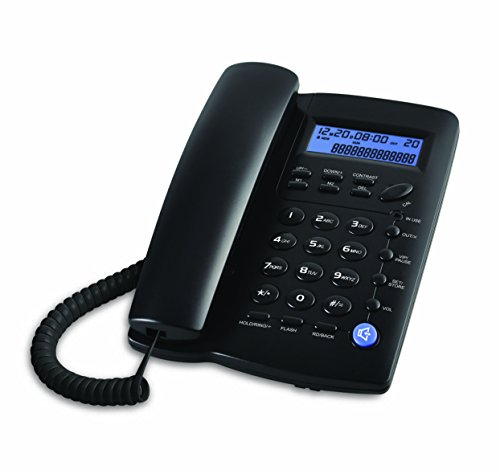 Product Cover Ornin Y043 Corded Telephone with Speaker, Display, Basic Calculater and Caller ID, Black