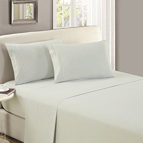 Product Cover Mellanni Flat Sheet Queen Spa Mint - Brushed Microfiber 1800 Bedding Top Sheet - Wrinkle, Fade, Stain Resistant - Ultra Soft - Hypoallergenic (Queen, Spa Mint)