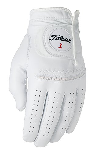 Product Cover Titleist Perma Soft Golf Glove Mens Reg LH Pearl, White(Medium, Worn on Left Hand)