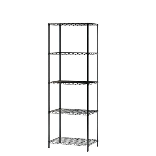 Product Cover Homebi 5-Tier Wire Shelving 5 Shelves Unit Metal Storage Rack Durable Organizer Perfect for Pantry Closet Kitchen Laundry Organization in Black,21