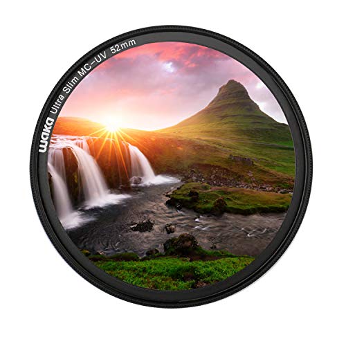 Product Cover waka 52mm MC UV Filter - Ultra Slim 16 Layers Multi Coated Ultraviolet Protection Lens Filter for Canon Nikon Sony DSLR Camera Lens