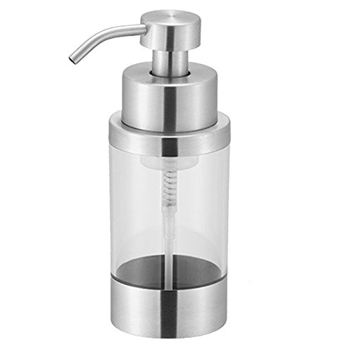 Product Cover Top-VRA Foaming Soap Dispenser Stainless Steel Lotion Dispenser Soap Pump for Kitchen and Bathroom Countertops, Satin Finish