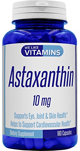 Product Cover Astaxanthin 10mg - 180 Capsules - Astaxanthin Supplement 6 Month Supply Antioxidant Helps Support Exercise Recovery, Eye, Joint, Skin Health