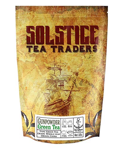 Product Cover Solstice Gunpowder Loose Leaf Green Tea, Bulk Tea- 1 LB- One Pound-16oz-Approx 200 cups
