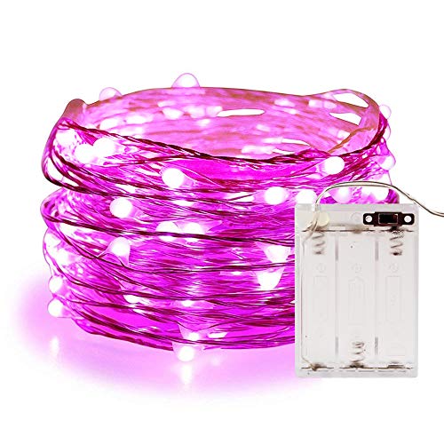 Product Cover String Lights,ANJAYLIA 10Ft/3M 30leds Bright light Party Home Festival Decorations Battery Operated Lights(Pink)