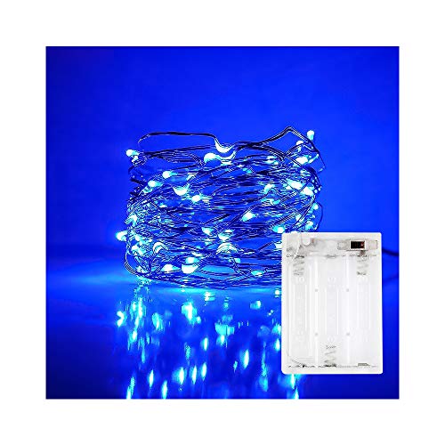 Product Cover String Lights,ANJAYLIA 16.5Ft/5M 50leds Bright light Party Home Festival Decorations Battery Operated Lights(Blue)