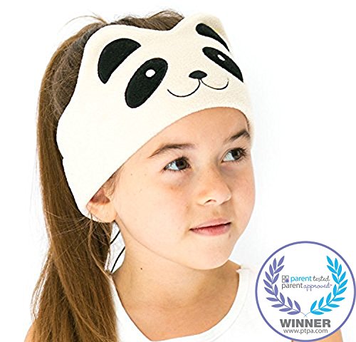 Product Cover CozyPhones Kids Headphones Volume Limited with Ultra-Thin Speakers Soft Fleece Headband - Perfect Children's Earphones for Home and Travel - Ivory Panda
