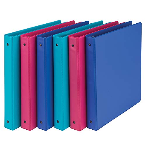 Product Cover Samsill Fashion Color 3 Ring Storage Binders, 1 Inch Round Ring, Assorted Colors May Vary (Blue Coconut, Dragon Fruit, Blueberry), Bulk Binders - 6 Pack