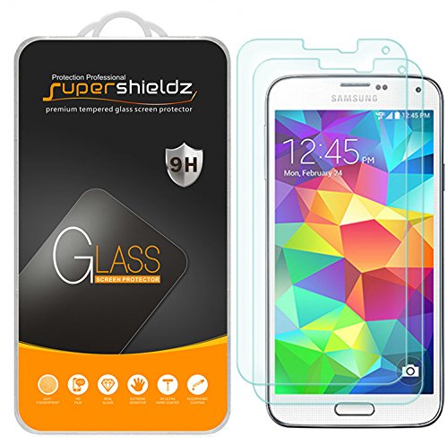 Product Cover Supershieldz (2 Pack) for Samsung Galaxy S5 Tempered Glass Screen Protector Anti Scratch, Bubble Free