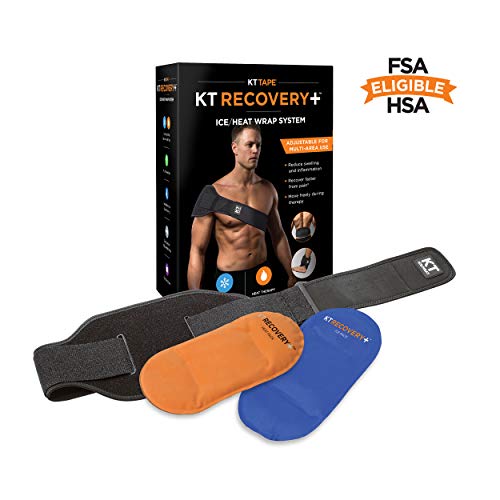 Product Cover KT TAPE Recovery+ Compression Pad Therapy System, Heating & Ice Pack with Adjustable Wrap for Back/Muscle Pain Relief, Black