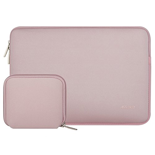 Product Cover MOSISO Laptop Sleeve Compatible with 15 inch MacBook Pro Touch Bar A1990 A1707, ThinkPad X1 Yoga, 14 Dell HP Acer, 2019 Surface Laptop 3 15, Water Repellent Neoprene Bag with Small Case, Baby Pink