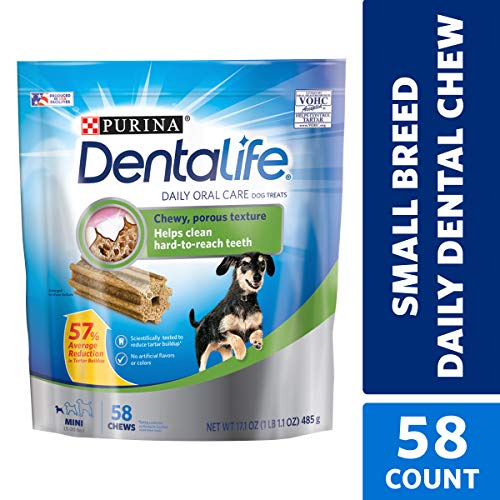 Product Cover Purina DentaLife Made in USA Facilities Toy Breed Dog Dental Chews, Daily Mini - 58 ct. Pouch
