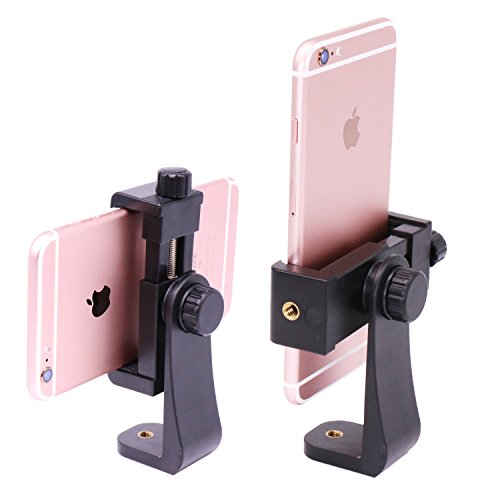 Product Cover Ulanzi Phone Tripod Mount Adapter/Vertical Bracket Smartphone Holder/Cell Phone Clip Clipper Sidekick 360 Degree Smartphone Video Tripod Clamp Compatible for iPhone Xs X 7 Plus Samsung Android