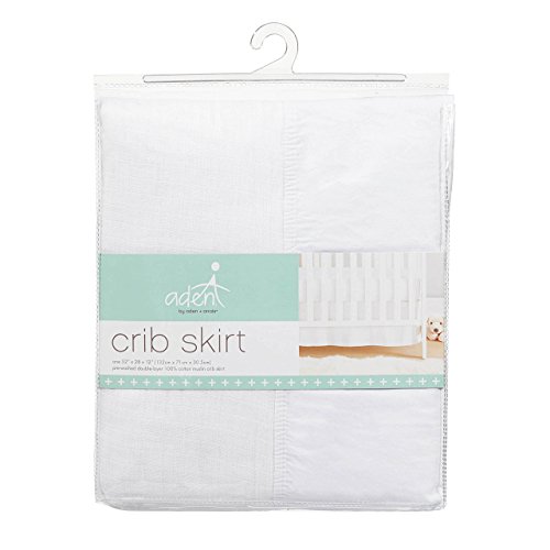 Product Cover Aden by aden + anais Classic Crib Skirt, 100% Cotton Muslin, Super Soft, Tailored Fit, White