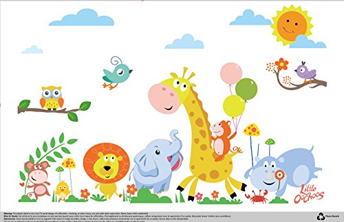 Product Cover Safari Disposable Placemats for Table Top 60 Mats for Children Kids Toddlers Baby Perfect to use as Restaurants Place mats BPA Free Eco Friendly Sticks to Table Avoid Germs Fun Designs Keep Neat Now!