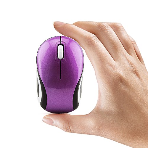 Product Cover Mini Small Wireless Mouse for Kids Children 3-7 Years Old Child Size Optical Portable Mini Cordless Mice with USB Receiver for Laptop Computer (Purple)
