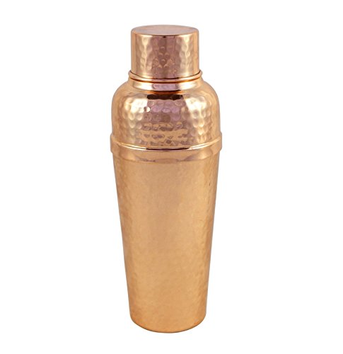 Product Cover Premium Quality Hammered 100% Pure Copper Cocktail Shaker With Built-In Strainer - A Great Bar Tool For Your Favorite Bartender- by Alchemade