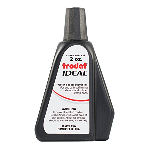 Product Cover Trodat AS-TRO52734 Ideal Premium Replacement Ink for Use with Most Self Inking and Rubber Stamp Pads, 2 oz, Black