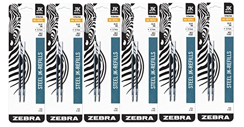 Product Cover Zebra 88122 Refill for JK Gel G-301 Rollerball, Blue, Pack Of 6 = 12 Refills