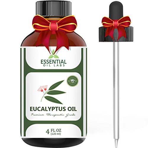 Product Cover Eucalyptus Oil - Highest Quality Therapeutic Grade Backed by Research - Large 4 oz Bottle with Premium Dropper - 100% Pure and Natural by Essential Oil Labs