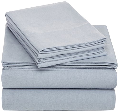 Product Cover Pinzon Cotton Flannel Bed Sheet Set - Queen, Dusty Blue