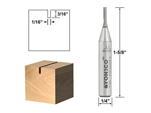 Product Cover Yonico 14002q 1/16-Inch Diameter Solid Carbide Insert Straight Router Bit 1/4-Inch Shank