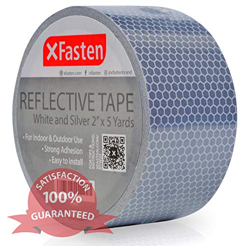 Product Cover XFasten Reflective Tape, White and Silver, 2 Inches by 5 Yards