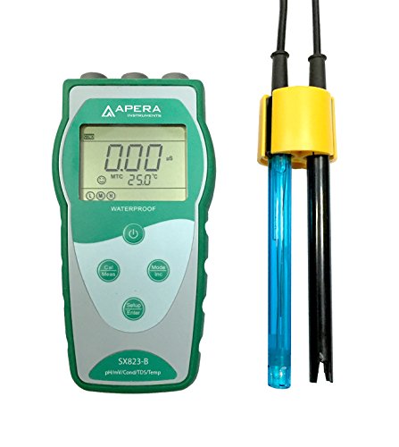 Product Cover Apera Instruments SX823-B Portable Multi-Parameter Meter Kit (pH/Conductivity/TDS/Temp.), Accuracy: ±0.01 pH; ±1% F.S