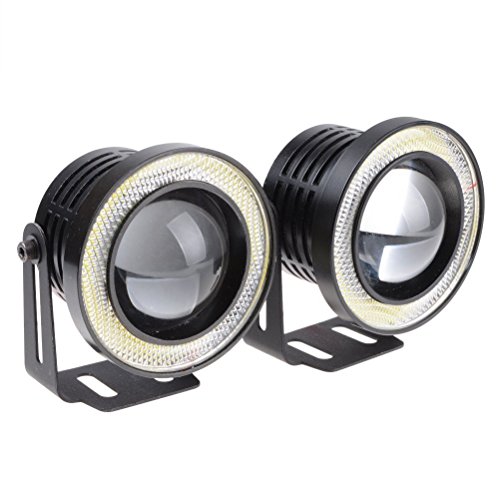 Product Cover High Power LED Fog Light Projector Cob with White Angel Eye Ring 15W (3.5-inch)- Set Of 2