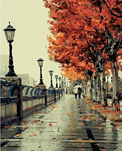 Product Cover Colour Talk DIY Oil Painting, Paint by Number kit- Romantic Love Autumn 16x20 inch