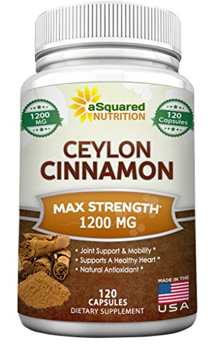 Product Cover Pure Natural Ceylon Cinnamon 1200mg - 120 Capsules, True Cinnamon from Sri Lanka, Extract Supplement Pills Promote Heart Health, Weight Loss, Lower Blood Sugar Levels, Reduce Inflammation Joint Pain