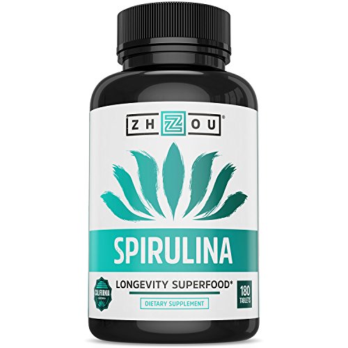 Product Cover Non-GMO Spirulina Tablets, Highest Quality Spirulina on Earth, Sustainably Grown in California Without Pesticides, 100% Vegetarian & Non-Irradiated, 500mg in Each Small Tablet, 180 Count
