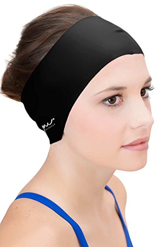 Product Cover Sync Hair Guard & Ear Guard Headband - Wear Under Swimming Caps Black