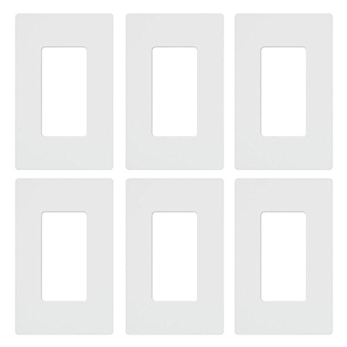 Product Cover Lutron CW-1-WH Claro Maestro Cw Rectangular Screw less Seamless Wall Plate, Pack of 6