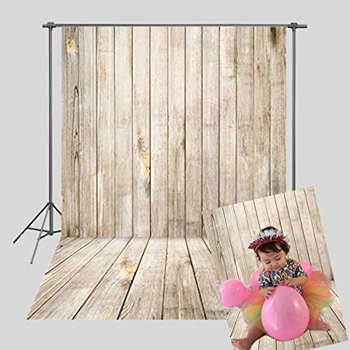 Product Cover Daniu Wooden Floor Photography Backdrops Children Kid Vinyl Baby Background Photo Studio Props 5x7FT QX002
