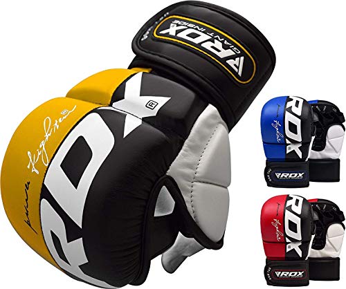 Product Cover RDX MMA Gloves for Martial Arts Training & Sparring | Palm-O Maya Hide Leather Grappling Mitts |Good for Kickboxing, Muay Thai, Cage Fighting, Punching Bag