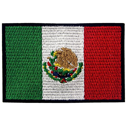 Product Cover EmbTao Mexico Flag Embroidered Patch Mexican Iron On Sew On National Emblem
