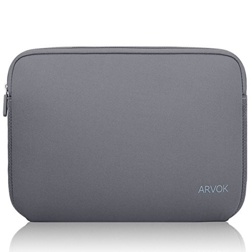 Product Cover Arvok 15-15.6 Inch Laptop Sleeve Multi-Color & Size Choices Case/Water-Resistant Neoprene Notebook Computer Pocket Tablet Briefcase Carrying Bag/Pouch Skin Cover for Acer/Asus/Dell/Lenovo, Grey