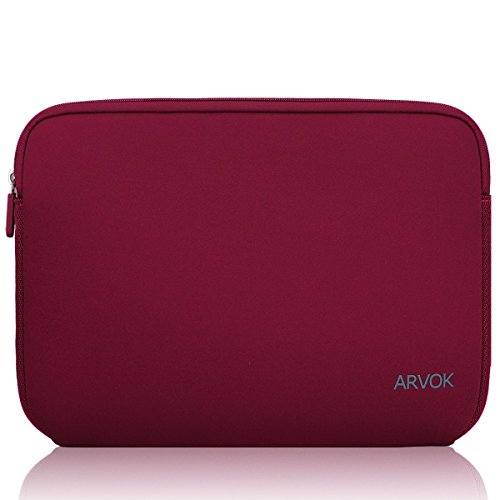 Product Cover Arvok 11-12 Inch Laptop Sleeve Multi-Color & Size Choices Case/Water-Resistant Neoprene Notebook Computer Pocket Tablet Briefcase Carrying Bag/Pouch Skin Cover for Acer/Asus/Dell/Lenovo, Wine Red